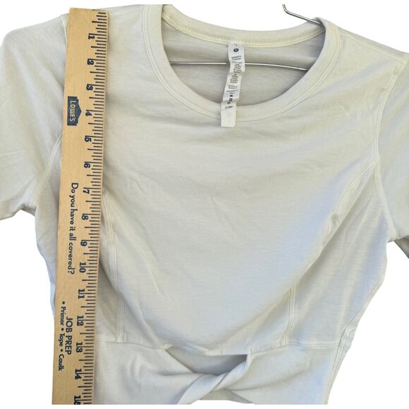 Lululemon Womens White Twist Front T-Shirt Size 8 - Picture 10 of 11